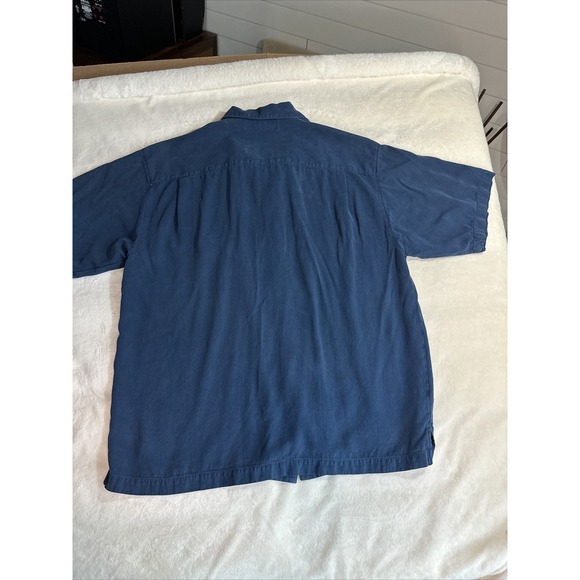 Tommy Bahama Blue Shirt Mens XL 100% Silk Short Sleeve Button-Up - Picture 10 of 15
